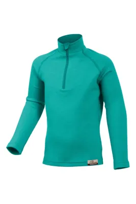 Lasting SOLY 6565 zelená dětská merino mikina Velikost: 90 8595067868974