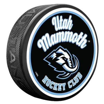 Puk Utah Mammoth NHL Retro Script