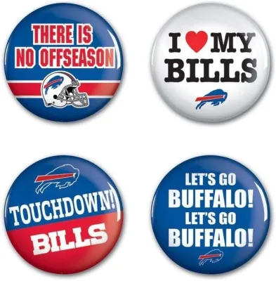 Sada placek Buffalo Bills NFL Button 4 Pack