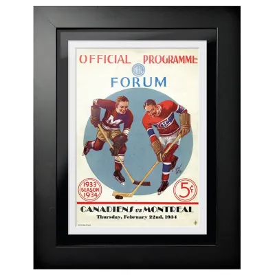 Obraz v rámu Montreal Canadiens NHL Program Cover Forum Offical Program Candiens vs. Montreal 1934