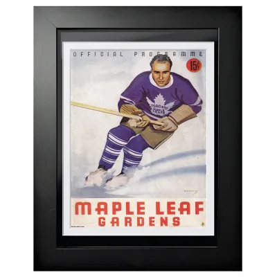 Obraz v rámu Toronto Maple Leafs NHL Memorabilia Maple Leaf Gardens Crossover Program Cover