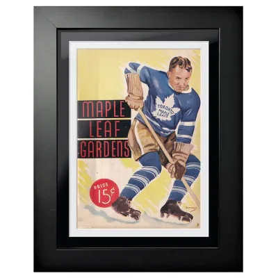 Obraz v rámu Toronto Maple Leafs NHL Memorabilia Maple Leaf Gardens Fast Stop Program Cover