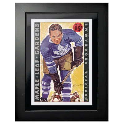 Obraz v rámu Toronto Maple Leafs NHL Memorabilia Maple Leaf Gardens Giant Player Program Cover