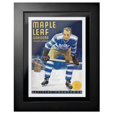 Obraz v rámu Toronto Maple Leafs NHL Memorabilia Maple Leaf Gardens Player Pose Program Cover