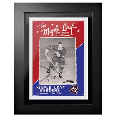 Obraz v rámu Toronto Maple Leafs NHL Memorabilia Syl Apps Program Cover