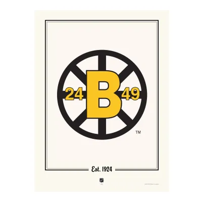 Plakát Boston Bruins NHL 100th Anniversary 12" x 16" 25th Vintage B