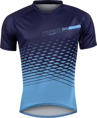 dres FORCE MTB ANGLE kr. rukáv, modrý Velikost: M