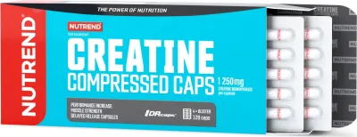 NUTREND Creatine Compressed Caps, 120 kapslí