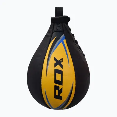 RDX Boxovací hruška S2, kožená, žluto modrá