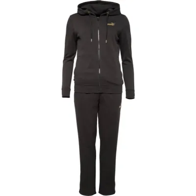 Puma METALIC HOODED SWEAT SUIT FL Dámská tepláková souprava, černá, velikost S