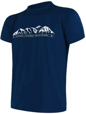 SENSOR COOLMAX TECH MOUNTAINS LIMITED pánské triko kr.rukáv deep blue Velikost: S