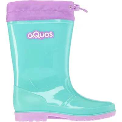 AQUOS RASTY J COLLAR Dívčí holínky, tyrkysová, velikost 33