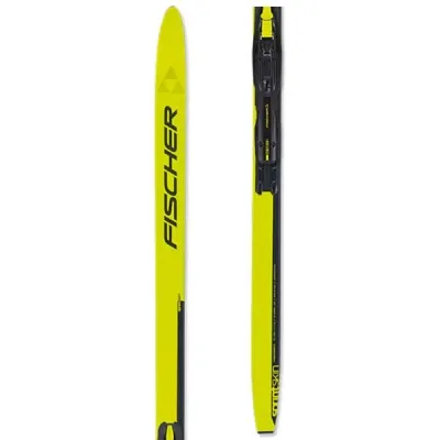 Fischer SPRINT SKIN + TOUR JR Dětské běžecké lyže s mohérovými pásy, žlutá, velikost 170