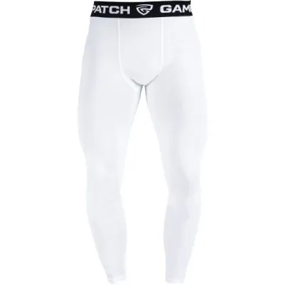 GAMEPATCH COMPRESSION PANTS Kompresní unisex legíny, bílá, velikost L