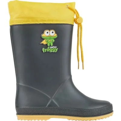 Coqui RAINY COLLAR FUR Dětské holínky, černá, velikost 27