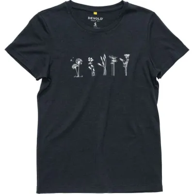Devold CLASSIC FLOWERS TEE WMN Dámské funkční tričko, černá, velikost XS
