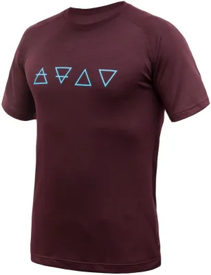 SENSOR MERINO BLEND ELEMENTS pánské triko kr.rukáv port red Velikost: XL