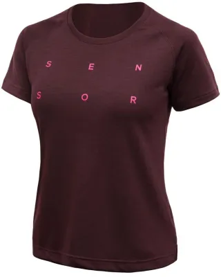 SENSOR MERINO BLEND TYPO dámské triko kr.rukáv port red Velikost: S