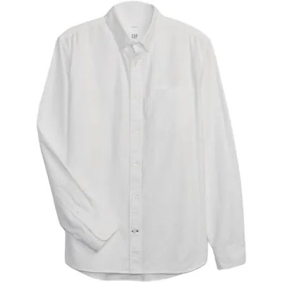 GAP V-LS STANDARD OXFORD Pánská košile, bílá, velikost XL