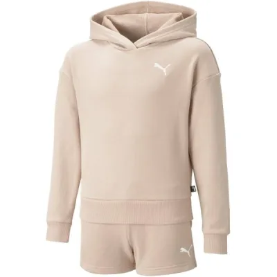 Puma LOUNGEWEAR SHORT SUIT Dívčí tepláková souprava, růžová, velikost 140