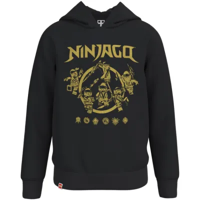 LEGO&reg; kidswear SWEATSHIRT W. HOOD Chlapecká mikina, černá, velikost 110