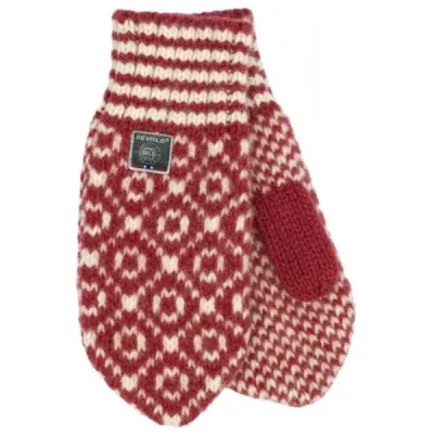 Devold SVALBARD WOOL MITTEN Vlněné palčáky, červená, velikost L