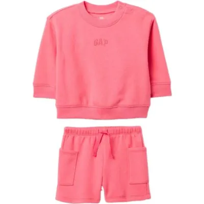 GAP CREW LOGO Dětský mikinový set, růžová, velikost 3-6M