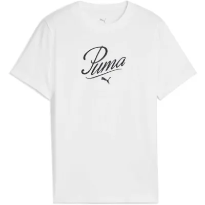 Puma ESSENTIALS SCRIPT TEE G Dívčí triko, bílá, velikost 164