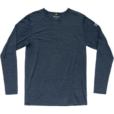 Devold ACTIVE "STAMP" LS MAN Pánské merino tričko, tmavě modrá, velikost M