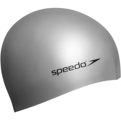 Speedo PLAIN FLAT CAP Plavecká čepice, stříbrná, velikost UNI