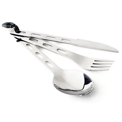 GSI Outdoors GLACIER STAINLESS 3 PCS RING CUTLERY Sada příborů, stříbrná, velikost UNI