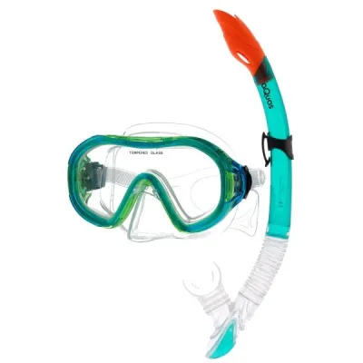 AQUOS BANJO SOLE JR Juniorský šnorchlovací set, zelená, velikost UNI