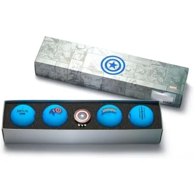 VOLVIK GB CAPTAIN AMERICA SET 4 BALLS + 1 BALLMARKER Golfové míčky, modrá, velikost UNI
