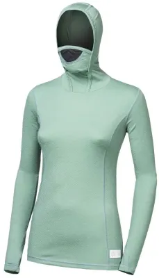 SENSOR MERINO DF dámské triko dl.rukáv s kapucí basil green Velikost: S