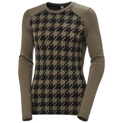 Helly Hansen Lifa Merino Midw Gra Crew W S hnědá