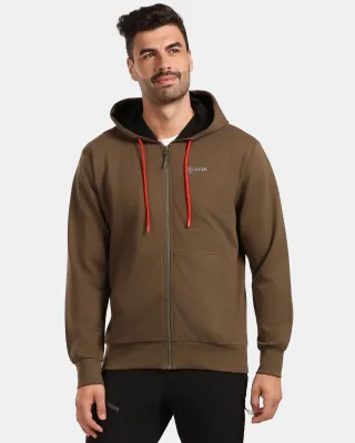 Pánská bavlněná mikina s kapucí kilpi avila-m khaki xxl