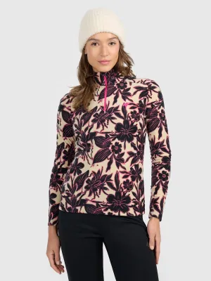 Dámské termoprádlo fleece (vršek) 4f béžová/vínová s