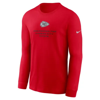 Pánské tričko Kansas City Chiefs NFL 2026 Sideline Bold Arch Dri-Fit Long Sleeve T-Shirt Velikost: S