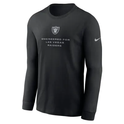Pánské tričko Las Vegas Raiders NFL 2026 Sideline Bold Arch Dri-Fit Long Sleeve T-Shirt Velikost: S
