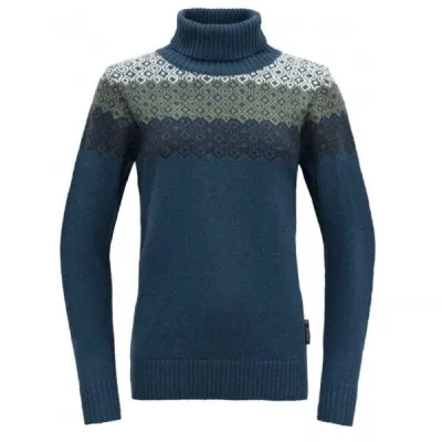Devold SYVDE WOOL HIGH NECK Dámský rolák, modrá, velikost XS