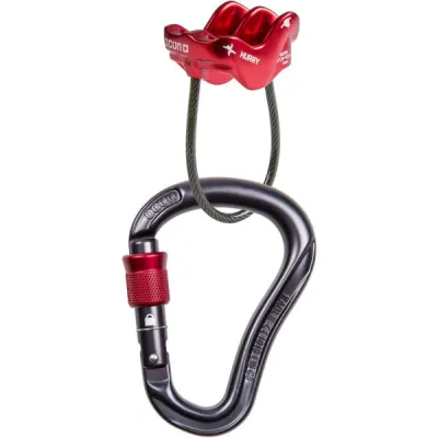 OCÚN BELAY SET EAGLE SCREW / HURRY Sada karabiny s jistítkem, červená, velikost UNI