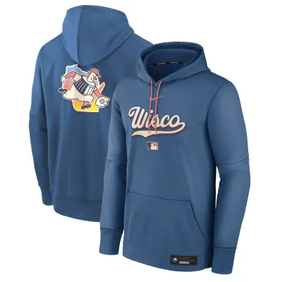 Pánská mikina Milwaukee Brewers MLB City Connect 2026 Authentic Therma Hoodie - Modrá Velikost: S