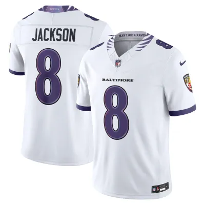 Pánský dres Baltimore Ravens NFL Lamar Jackson #8 2026 Stitched Limited - Bílá Velikost: S