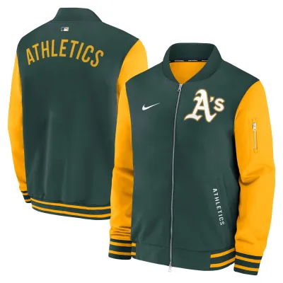Pánská bunda Oakland Athletics MLB Athletics 2026 Authentic Dugout Bomber Velikost: M