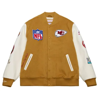 Pánská bunda Kansas City Chiefs NFL Dusted Varsity Créme Velikost: S