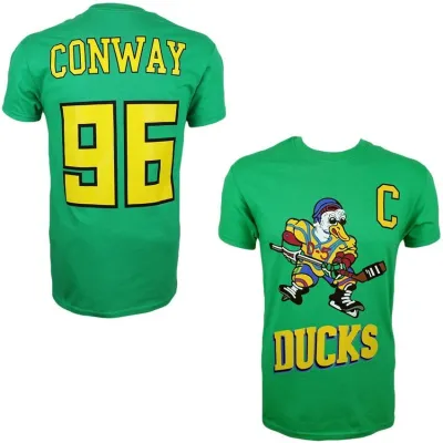 Pánské tričko Anaheim Ducks NHL The Mighty Ducks Charlie Conway #96 'C' Eishockey T-Shirt Velikost: 2XL