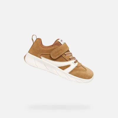 Geox FOOT-RUN BOY Chlapecká volnočasová obuv, hnědá, velikost 33