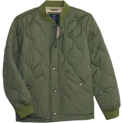 GAP QUILTED Chlapecká bunda, khaki, velikost M