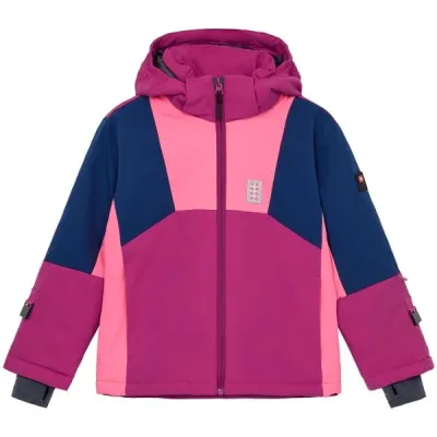 LEGO&reg; kidswear LWJAZ 801 Dětská lyžařská bunda, růžová, velikost 128