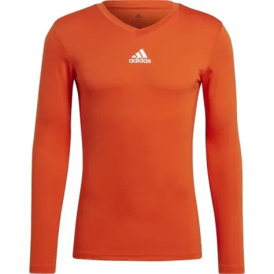 adidas TEAM BASE LONG SLEEVE TEE Pánské fotbalové triko, oranžová, velikost XL